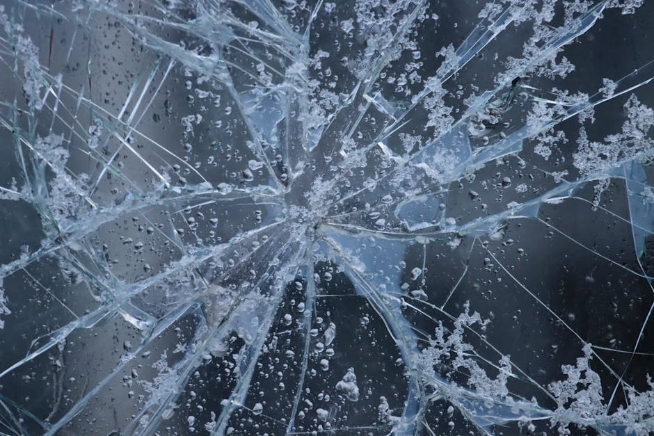 Cracked windshield needing replacement